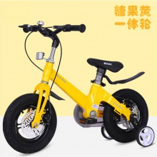 新款镁合金儿童自行车 一体轮双碟刹12寸14寸16寸18寸儿童脚踏车