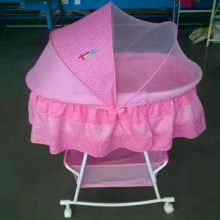 小摇床新生儿床摇摇床带蚊帐安抚bb床带滚轮睡篮婴儿摇篮床
