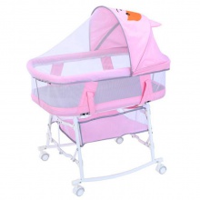 室内宝宝睡篮bb床便携式移动带滚轮新生儿床中床 婴儿床可折叠