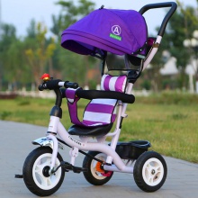 儿童三轮车脚踏车1-3岁儿童手推三轮车折叠 发泡轮