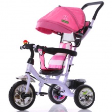 儿童三轮车脚踏车1-3岁儿童手推三轮车折叠 发泡轮