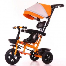 儿童三轮脚踏车 宝宝三轮手推带蓬童车新款四合一三轮车