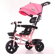 儿童三轮脚踏车 宝宝三轮手推带蓬童车新款四合一三轮车