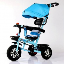 儿童三轮脚踏车 宝宝三轮手推带蓬童车新款四合一三轮车