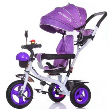 新款儿童四合一三轮推车宝宝可坐可躺三轮车 儿童脚踏车