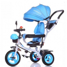 新款儿童四合一三轮推车宝宝可坐可躺三轮车 儿童脚踏车