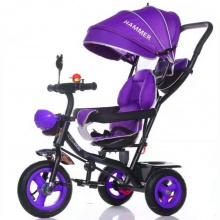 新款儿童四合一三轮推车宝宝可坐可躺三轮车 儿童脚踏车