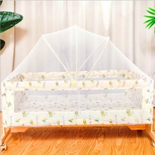 实木婴儿摇篮床多功能小摇床摇摆床送蚊帐可贴牌