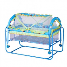 新生婴儿床铁艺床带滚轮可移动摇篮床轻便多功能童床