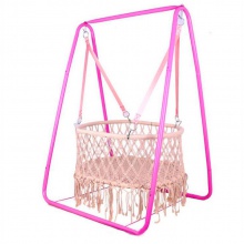 婴儿摇篮 双胞胎哄娃摇床 全棉手工编织 秋千摇椅