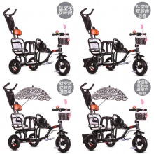 宝宝脚踏车双胞胎手推车婴儿二胎童车大号1-3-6岁双人儿童三轮车