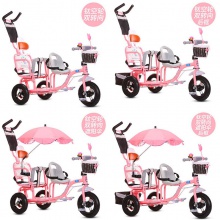 宝宝脚踏车双胞胎手推车婴儿二胎童车大号1-3-6岁双人儿童三轮车