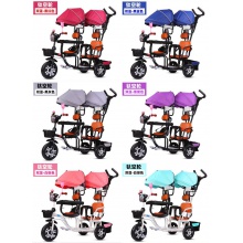 宝宝脚踏车双胞胎手推车婴儿二胎童车大号1-3-6岁双人儿童三轮车