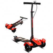 儿童滑板车溜溜车折叠脚踏车 3-16岁可用三轮全闪滑板车