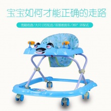 新款宝宝婴儿多功能防侧翻学步车7-18个月小孩可坐带音乐