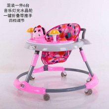 婴儿学步车小孩学步车带音乐学步车可折叠带手推学步车