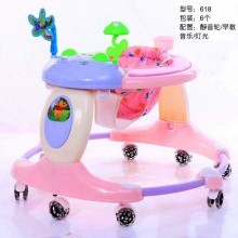 新款婴儿学步车6/7-18个月防侧翻多功能可折叠圆形助步车滑行车
