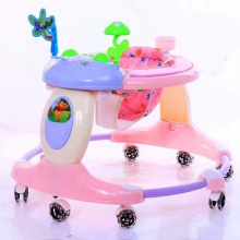 新款婴儿学步车6/7-18个月防侧翻多功能可折叠圆形助步车滑行车