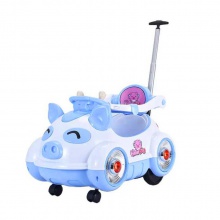 一车多用的早教电动车 儿童电动车带推把护栏 闪光儿童玩具车