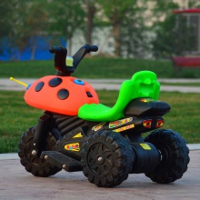 儿童电动摩托车宝宝电瓶车三轮车音乐灯光童车九灯甲壳虫