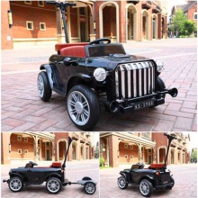 儿童电动车四轮可坐大人亲子款小孩玩具车可坐人手推电动车婴儿车