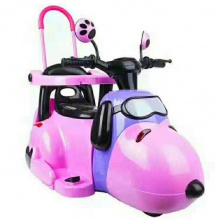 带推把护栏倒霉熊三轮车宝宝可坐可骑玩具小孩电瓶车儿童电动车