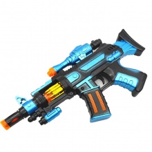 儿童电动声光枪玩具音乐枪语音霸王枪 男孩步枪闪光语音枪振动抢