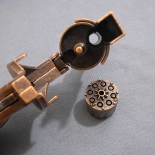 左轮砸响炮全金属合金纸炮子枪抖音快手同款火柴枪儿童玩具砸响枪