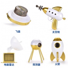 仿真宇宙飞船航天火箭卫星太空探险车套装模型玩具音乐灯光故事机