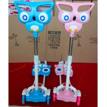 儿童蛙式剪刀车滑板车扭扭车四轮脚踏闪光滑行车3-8岁猫头鹰