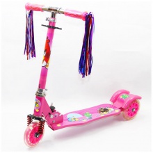 高档全铁材质 四轮儿童车二轮踏板滑滑车 可折叠