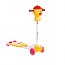小黄鸭滑板车四轮蛙式剪刀车扭扭车带音乐灯光