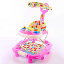 婴儿学步车带摇马带推杆带餐盘带刹车带遮阳棚带音乐玩具厂家直供