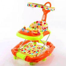婴儿学步车带摇马带推杆带餐盘带刹车带遮阳棚带音乐玩具厂家直供