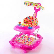 婴儿学步车带摇马带推杆带餐盘带刹车带遮阳棚带音乐玩具厂家直供