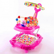 婴儿学步车带摇马带推杆带餐盘带刹车带遮阳棚带音乐玩具厂家直供