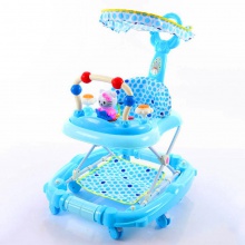 婴儿学步车带摇马带推杆带餐盘带刹车带遮阳棚带音乐玩具厂家直供
