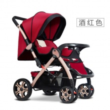 高景观婴儿推车双向可坐可躺,便携折叠避震四轮宝宝儿童手推车