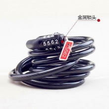 自行车锁山地车4位密码锁 链条锁 电动车钢缆锁 自行车配件厂家