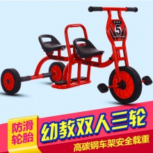 新款儿童双座三轮脚踏车幼儿园早教车2-6岁宝宝骑行玩具