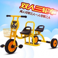 新款儿童双座三轮脚踏车幼儿园早教车2-6岁宝宝骑行玩具