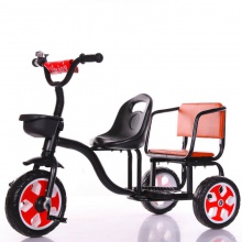 儿童三轮车双人手推三轮双胞胎大号婴儿手推车16岁带蓬免充气推车