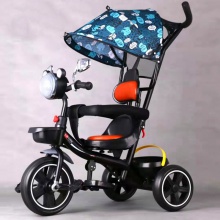 音乐灯光多用四合一儿童三轮车推车婴幼儿脚踏车1-3-5岁带棚批发