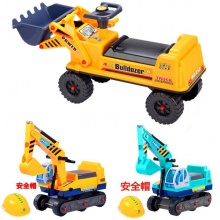 可坐可骑挖掘机推土机儿童滑行挖土机工程玩具车可坐人
