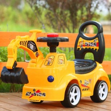 音乐灯光挖土机宝宝可做可起工程车扭扭车溜溜车儿童滑行挖掘机