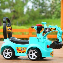音乐灯光挖土机宝宝可做可起工程车扭扭车溜溜车儿童滑行挖掘机