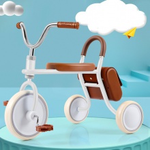 复古儿童三轮车 宝宝三轮脚踏车 高碳钢防侧翻三轮车