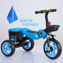 儿童新款音乐三轮车 1-5岁三轮车的简单便捷式 外卖快餐车