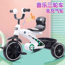 带灯光音乐脚踏车免充气轮1/3/5岁宝宝推车自行车 儿童三轮车