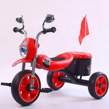 新款时尚婴儿三轮车带音乐骑行风格儿童三轮车钢制儿童三轮车